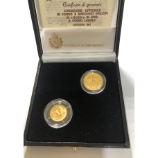 San Marino - 1991 - 1 e 2 Scudi Oro